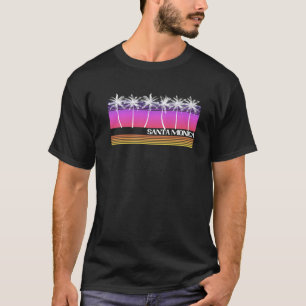 Santa Monica California Retro Beach Vintage Sunset T Shirt