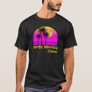 Santa Monica California Retro Sunset T Shirt