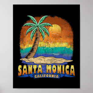Santa Monica California Vintage Distress Souveni Poster
