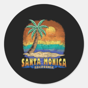 Santa Monica California Vintage Distress Souveni Runt Klistermärke