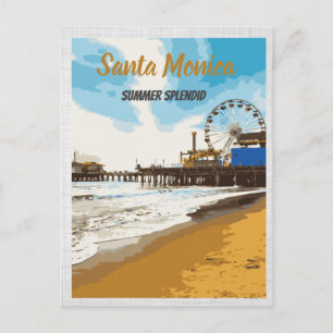 Santa Monica California vycard Vykort