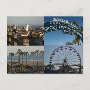 Santa Monica Collage Postcard Vykort