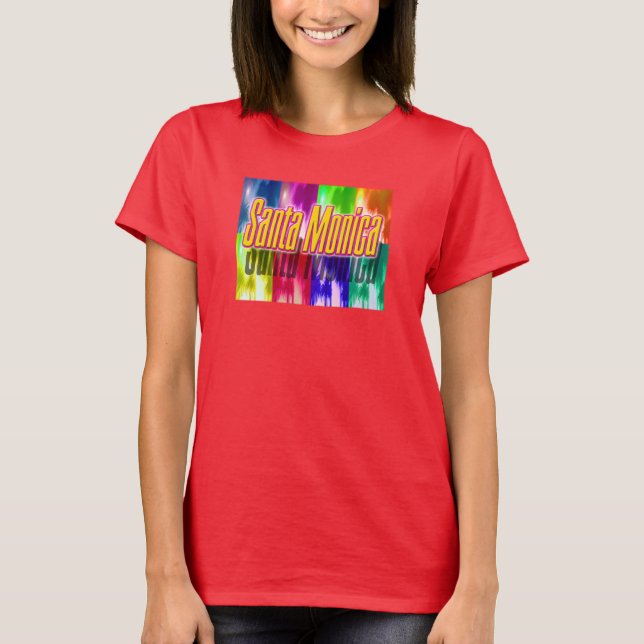 "Santa Monica" Colorful Handflatan Shirt T (Framsida)