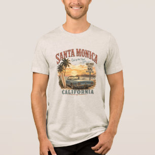 Santa Monica Kalifornien Historiska Rutt 66 Slut  T Shirt