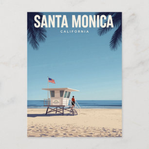 Santa Monica Kalifornien Livräddare Strand Vykort