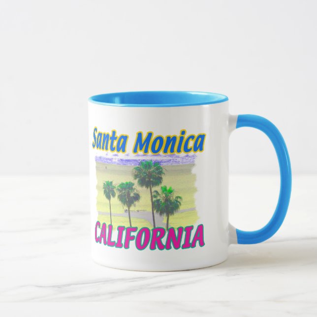 Santa Monica Kalifornien Palm & Strand Mugg Kopp (Höger)