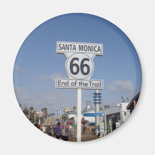 Santa Monica, Kalifornien - RT 66 Magnet (Framsidan)