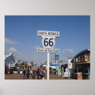 Santa Monica, Kalifornien - RT 66 Poster