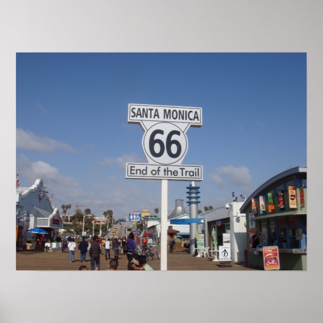 Santa Monica, Kalifornien - RT 66 Poster (Framsidan)