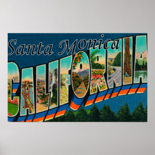 Santa Monica Kalifornien - stora brevplatser Poster
