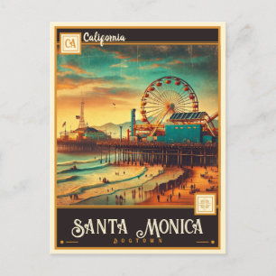 Santa Monica, Kalifornien VINTAGE Vykort