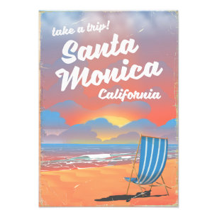 Santa Monica Kaliforniens vintage-strand poster