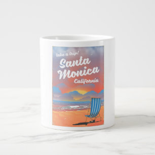 Santa Monica Kaliforniens vintage-strand poster Jumbo Mugg