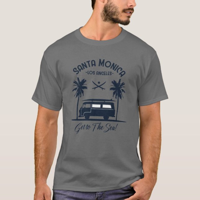 Santa Monica kommer till havet T Shirt (Framsida)