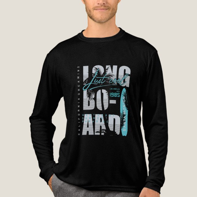 Santa Monica Longboard Tri-blend Långärmad shirt T Shirt (Framsida)