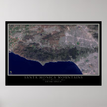 Santa Monica Mountains California Satellite Karta