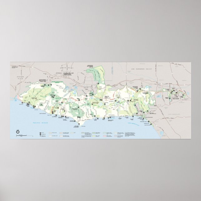 Santa Monica Mountains nationella rekreationsområd Poster (Framsidan)