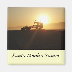 Santa Monica på solnedgången Magnet