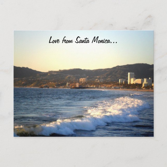 Santa Monica Pier, betraktad av Venice Beach Vykort (Framsida)