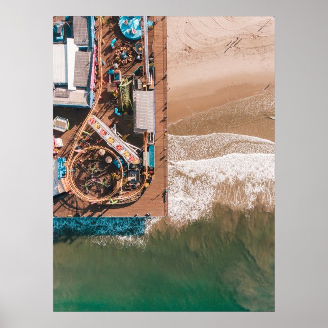 SANTA MONICA PIER, CALIFORNIA - AERIAL VIEW POSTER (Framsidan)