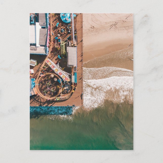 SANTA MONICA PIER, CALIFORNIA - AERIAL VIEW VYKORT (Framsida)