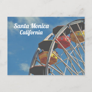 Santa Monica Pier California Vintage Ferris Wheel Vykort