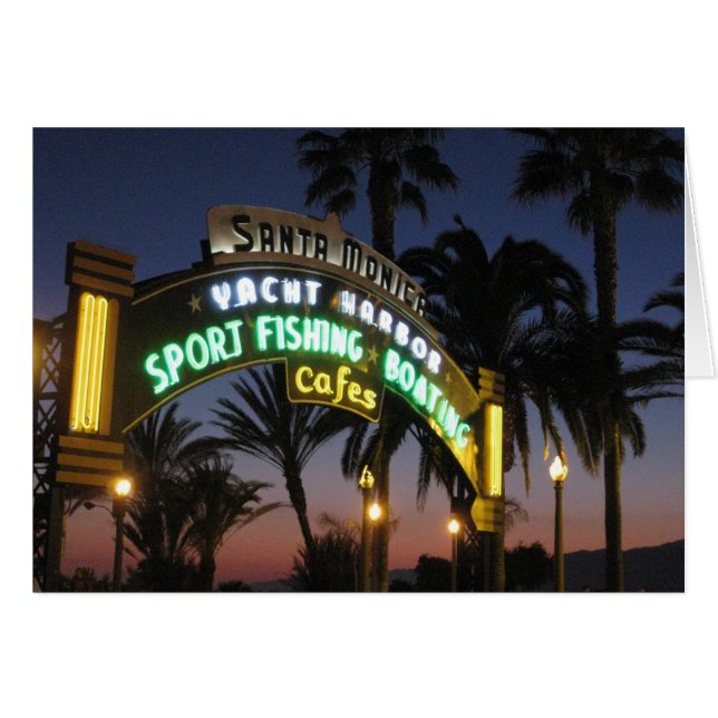 Santa Monica Pier Card Hälsningskort (Framsidan Horizontal)