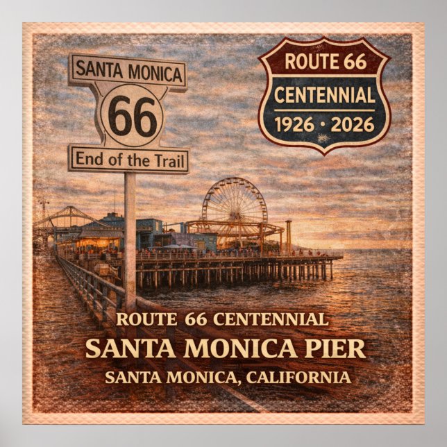Santa Monica Pier Centennial Kalifornien Poster (Framsidan)