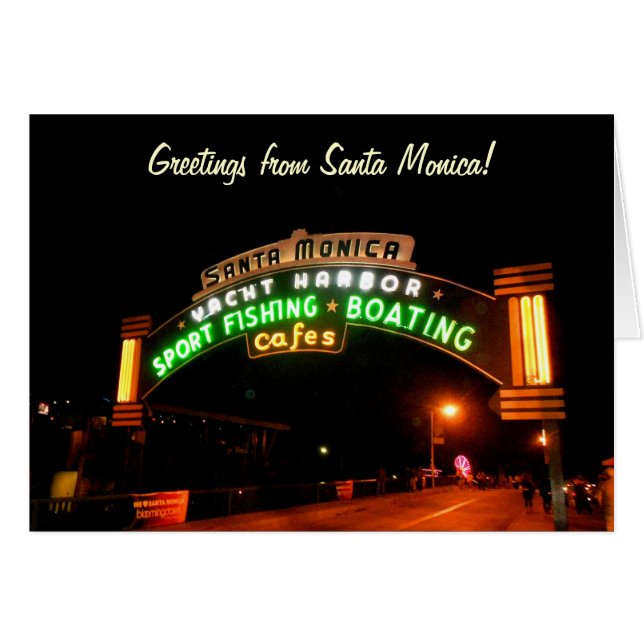 Santa Monica Pier Hälsningskort (Framsidan Horizontal)