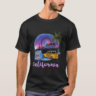 Santa Monica Pier Kalifornien 66 Resans slut T Shirt