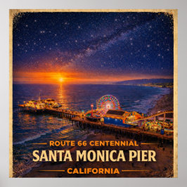 Santa Monica Pier Kalifornien Hundraårsjubileum Poster