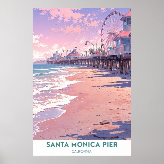 Santa Monica Pier - Kalifornien Poster (Framsidan)