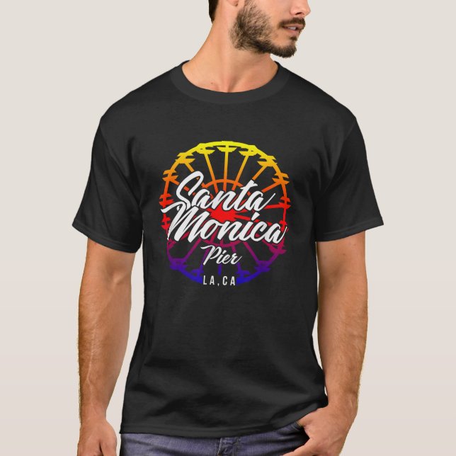 Santa Monica Pier LA CA T Shirt (Framsida)