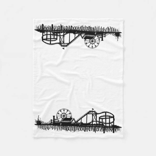 Santa Monica Pier Los Angeles California Beach Fleecefilt (Framsidan)