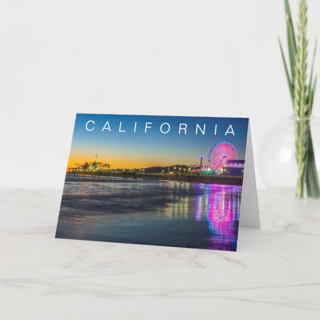 Santa Monica Pier | Los Angeles | Grattis på födel Kort (Framsida)