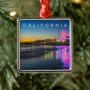 Santa Monica Pier   Los Angeles, Kalifornien Julgransprydnad Metall