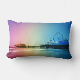 Santa Monica Pier Rainbow Färg Lumbarkudde