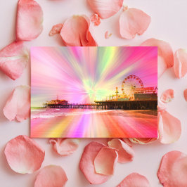 Santa Monica Pier Rosa Explosion Vykort