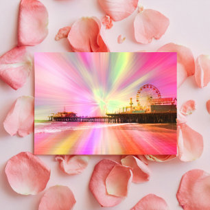Santa Monica Pier Rosa Explosion Vykort