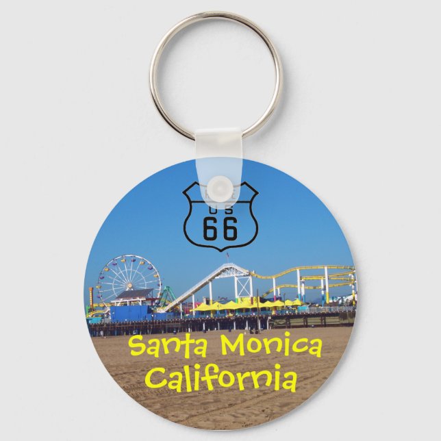 Santa Monica Pier Route 66 California Nyckelring (Framsida)
