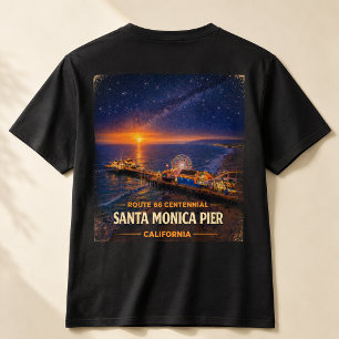 Santa Monica Pier Route 66 Centennial Solnedgång T Shirt