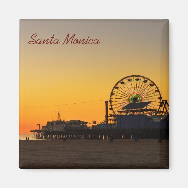 Santa Monica Pier Sunset Magnet (Framsidan)