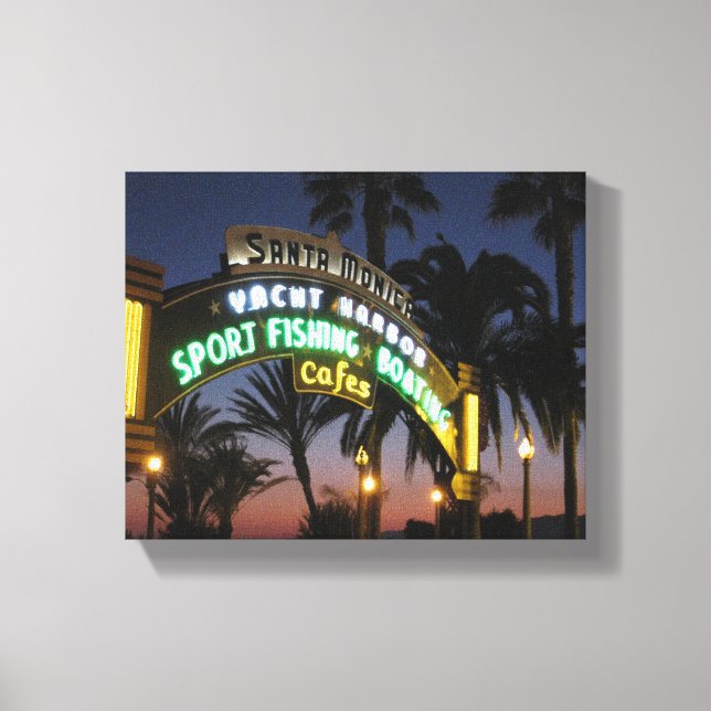 Santa Monica Pier vid Sunset Canvas (Framsida)