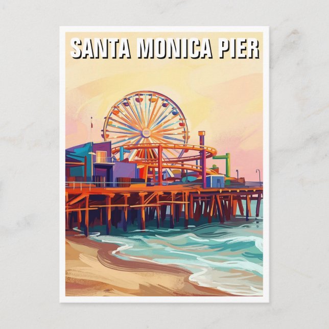 Santa Monica Pier Vykort (Framsida)