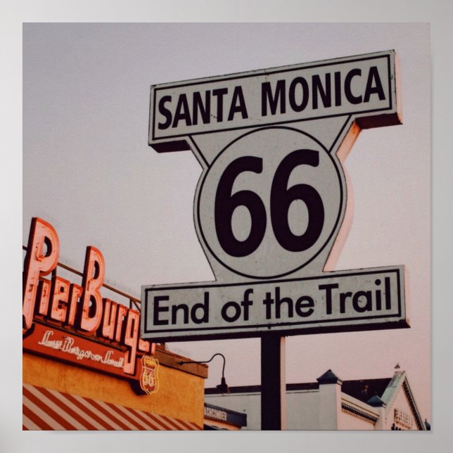 Santa Monica Route 66 California Poster (Framsidan)