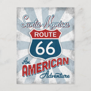 Santa Monica Route 66 Vintage Amerika Kalifornien Vykort