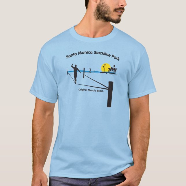 Santa Monica Slackline parkerar Tee Shirt (Framsida)