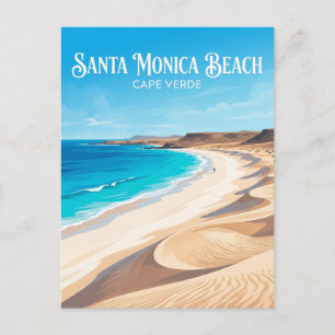 Santa Monica-stranden Kap Verde Vykort