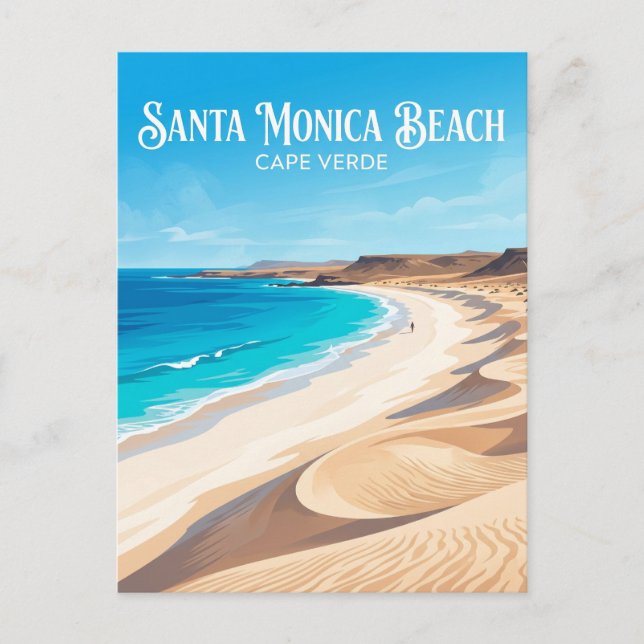 Santa Monica-stranden Kap Verde Vykort (Framsida)