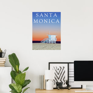 Santa Monica-stranden Los Angeles, Kalifornien Poster